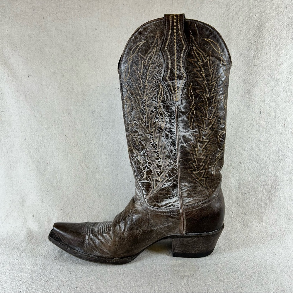Cavender’s Women’s 8.5 Brown Leather Cowboy Boots - Picture 5 of 16
